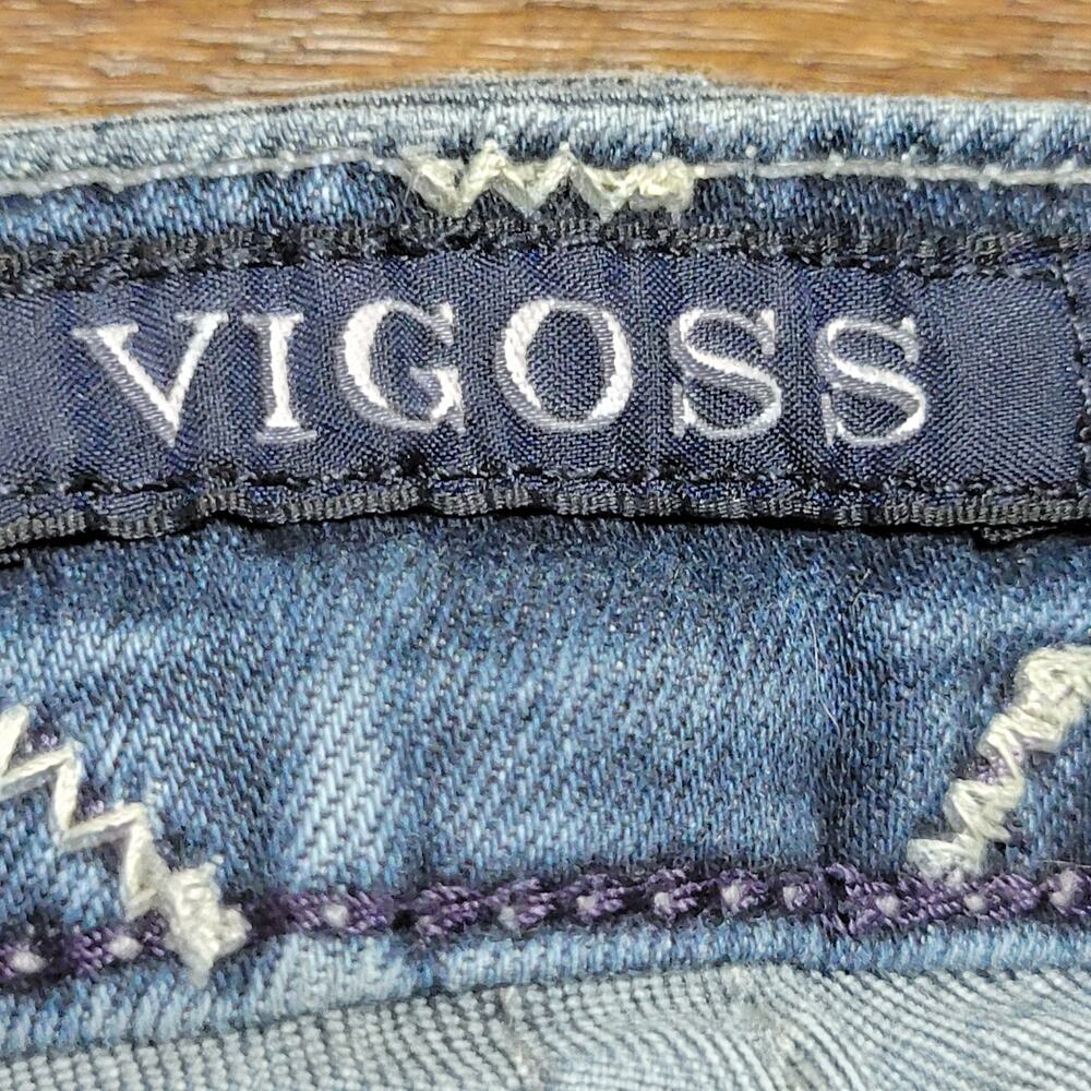 Vigoss Classic Denim Boot Cut Jeans w/ Bling Back Pockets - Size W29 L33 - Picture 8 of 10